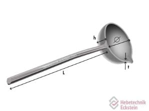 Metal testing scoop with handle